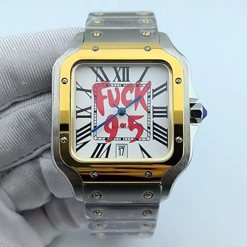 Seiko Mod Cartier Fuck 9 to 5 Dorado