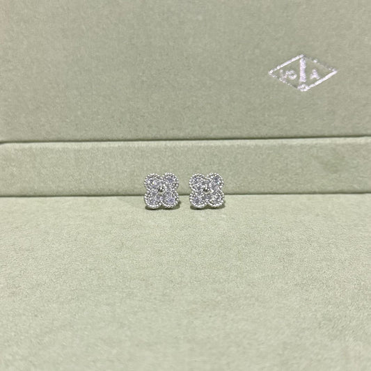 Aretes Plateados Full Circonias Brillantes