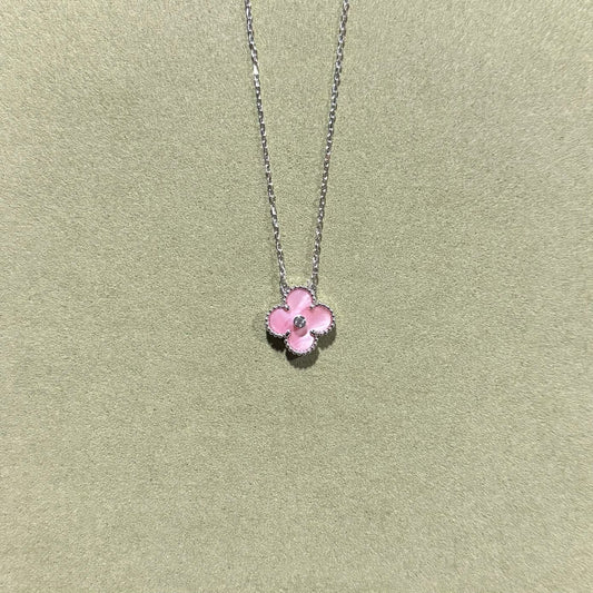 Collar Rosa Con Circonia Brillante