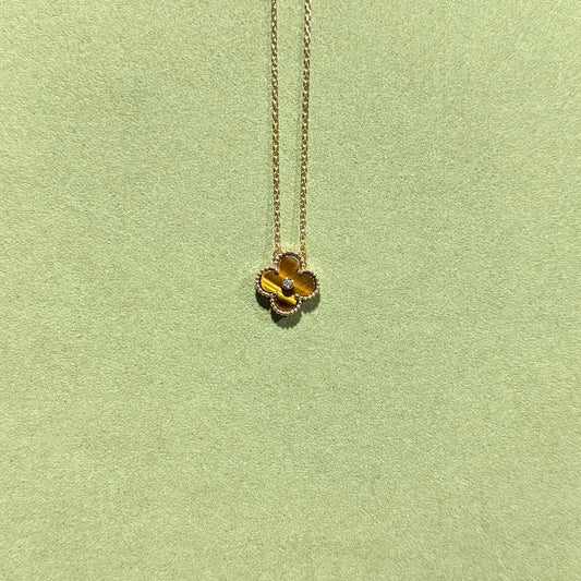 Collar Ojo de Tigre con Circonia brillante