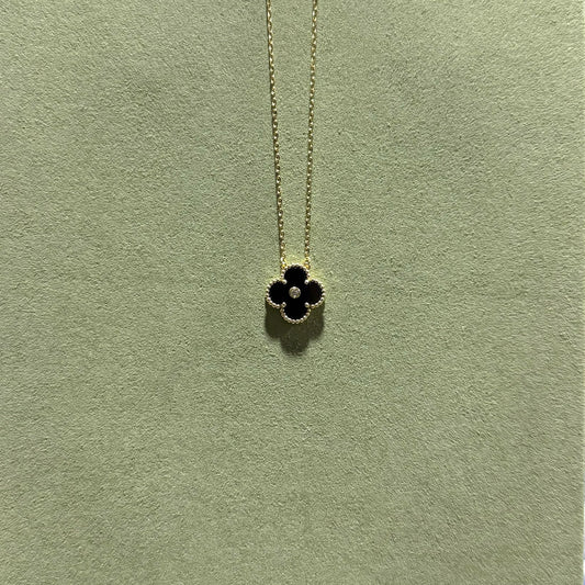 Collar Onyx Negro con Circonia Brillante