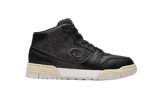 Coach Mid Trainer Black Monogram