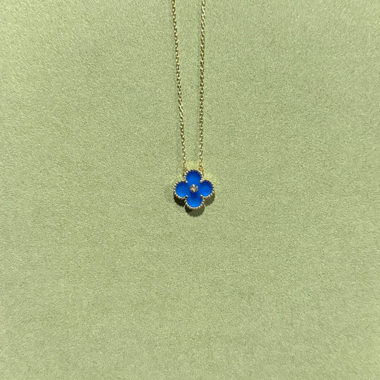 Collar Azul con Circonia Brillante