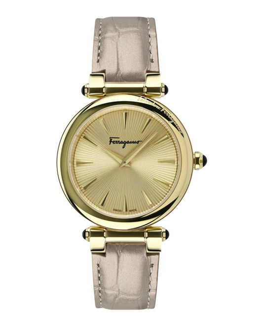 Ferragamo Womens Gold Leather 36mm